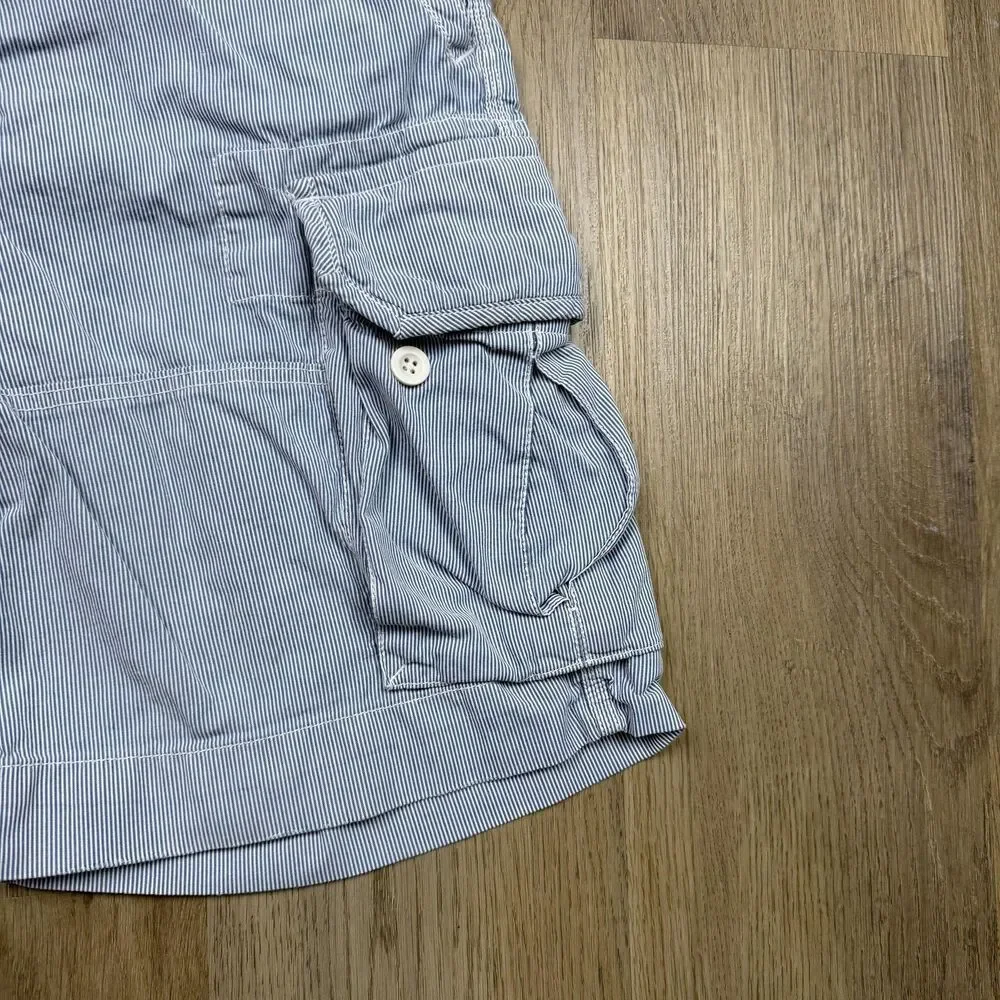 Polo Ralph Lauren Cargo Shorts Mens 32 Blue Striped Canvas 10